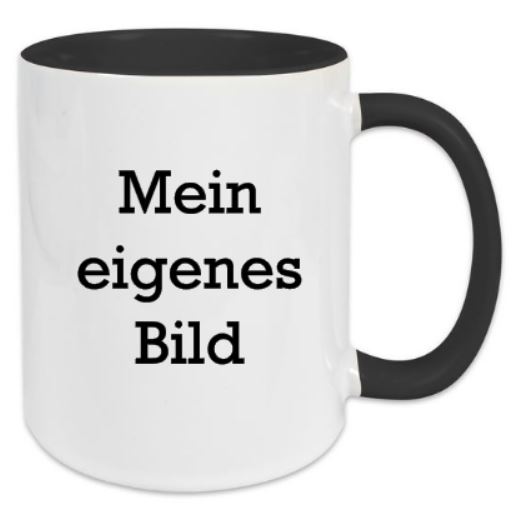 Eigenes Bild Tasse weiß/schwarz