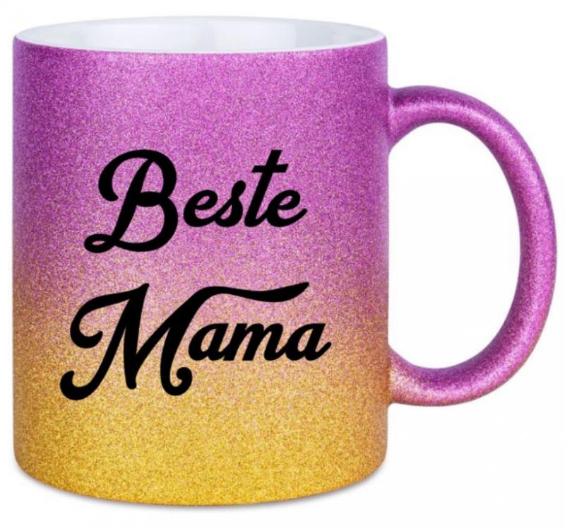 Glitzertasse Beste Mama