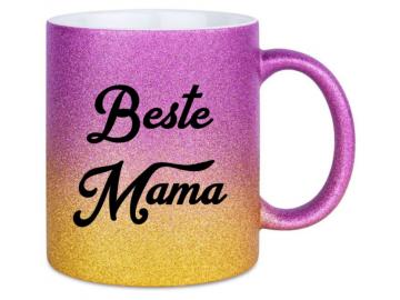 Glitzertasse Beste Mama